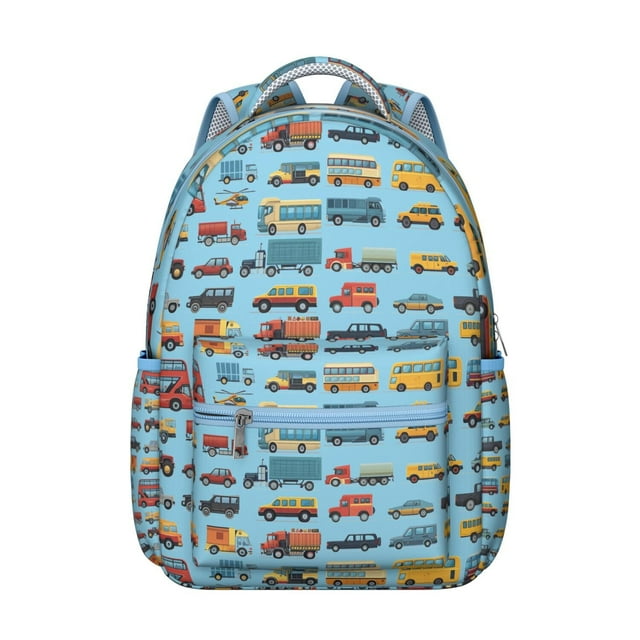 Construction Vehicle Students Backpack Fun Cartoon Fire Truck and Excavator Design, Lightweight and Durable School Bag for Student and Students