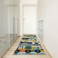 thumbnail image 2 of Ambesonne Vehicle Pattern Decorative Rug Carpet, Truck Road Lines, 2' 5" x 7' 5", Marigold Cadet Blue and Ivory, 2 of 3
