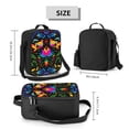 thumbnail image 2 of Balery Mexican Flower Traditional1 Caja de Almuerzo y Bolsa de Almuerzo para Hombres y Mujeres, Bolsa de Almuerzo Reutilizable con Gran Capacidad, Bolsa de Almuerzo Aislada, 2 of 7