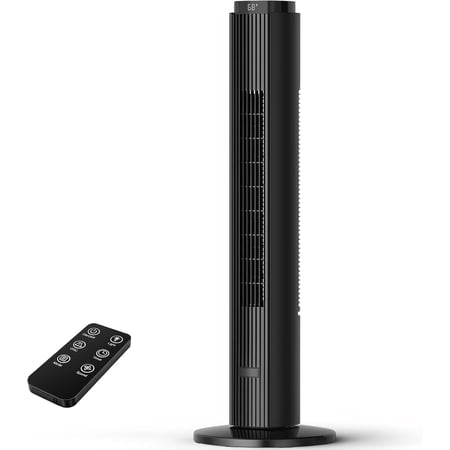 WAA 7m/s Max Speed 37" Tower Fan,39dB Quiet 6-Speed Oscillating Floor Fan with 12H Timer,Detachable & Washable for Bedroom,Living Room & Home Office