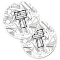 thumbnail image 1 of Carolines Treasures CJ2007-TCARC Letter T Musical Note Letters Set of 2 Cup Holder Car Coaster, 1 of 1