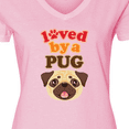 thumbnail image 4 of Inktastic Pug Dog Gifts Women's V-Neck T-Shirt, 4 of 5