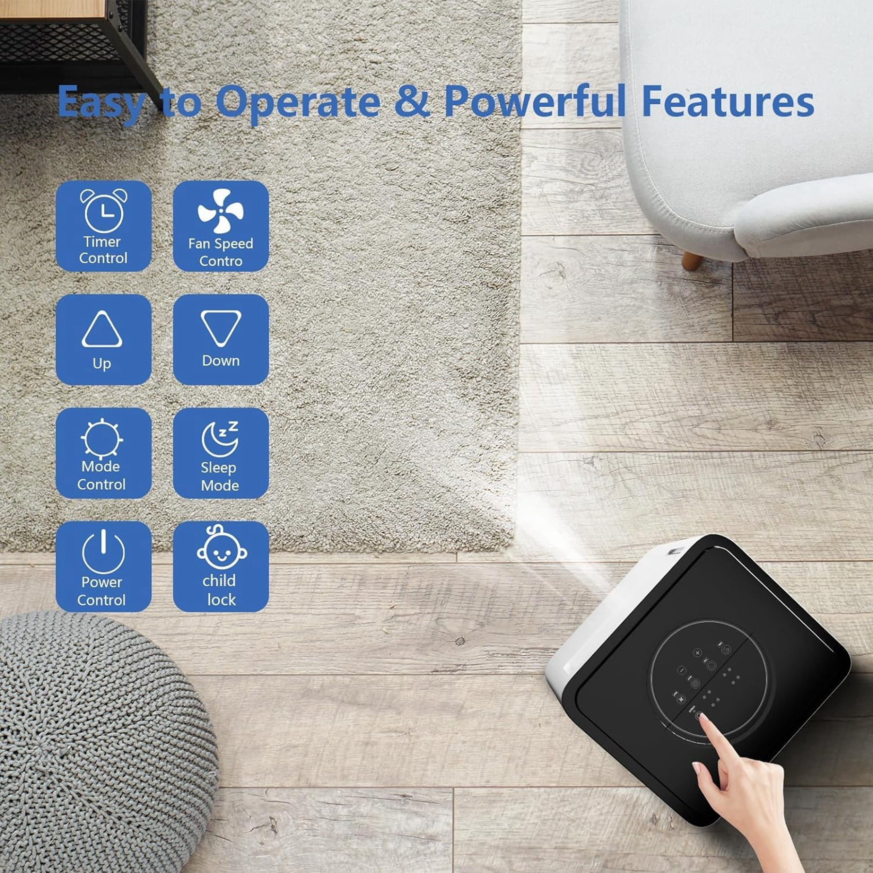 Aoile 10,000BTU ASHRAE Portable Air Conditioner 3-In-1 Quiet AC Unit Cools Rooms up to 450 Sq.Ft