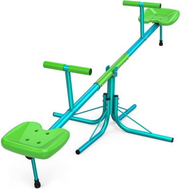 GIKPAL Kids Seesaw, Spinning Teeter Totter, 220lbs Capacity Kids Outdoor Playground Equipment, Swiveling 360 Degrees Rotating for Kids 3-6