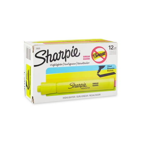 Sharpie Tank Style Highlighters, Chisel Tip, Fluorescent Yellow, Box of (Best Highlighters For School)