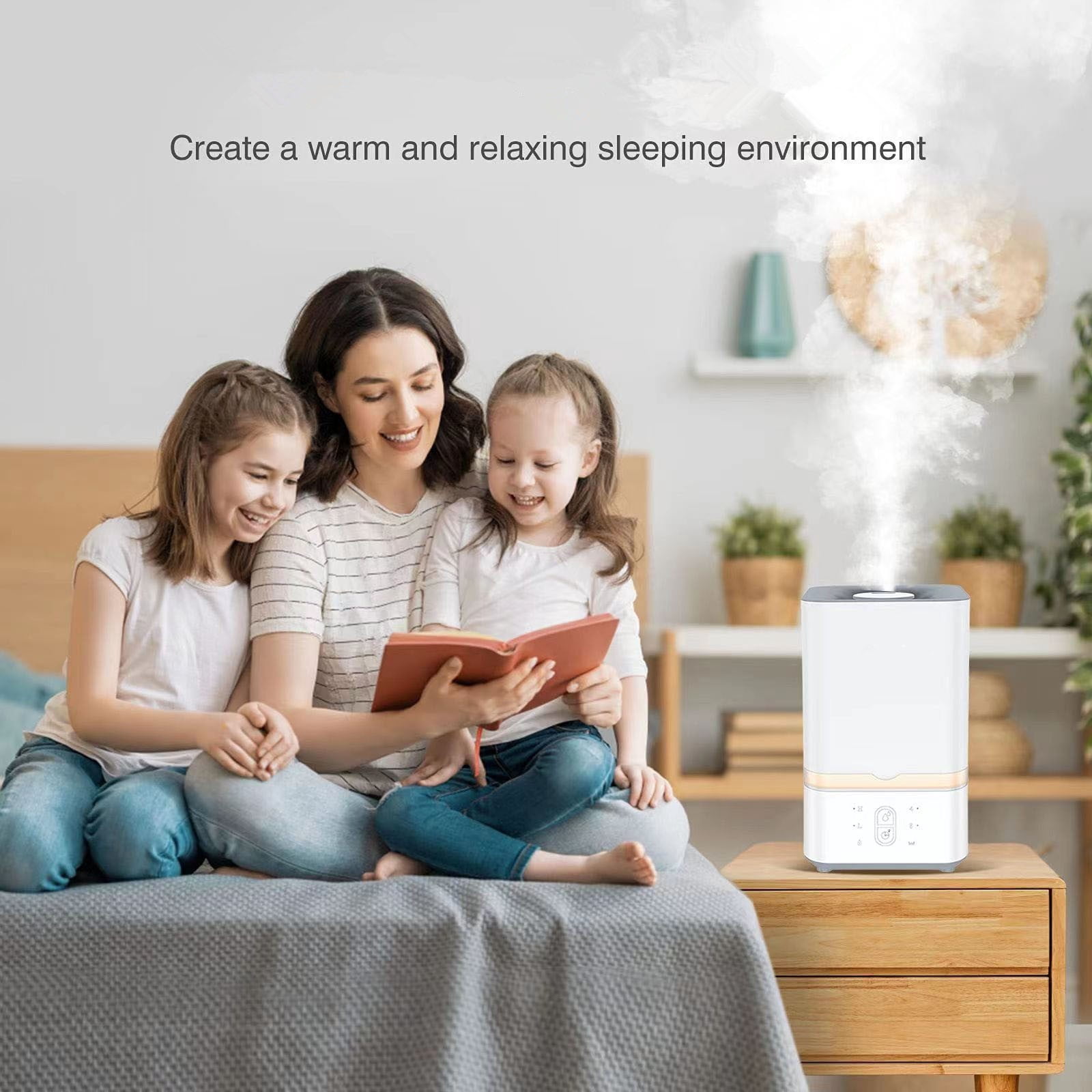 BOBOMOTI Humidifier for Room Baby Top Fill Cool Mist Humidifier Ultra Quiet Humidistat Essential Oil Diffuser Clearance