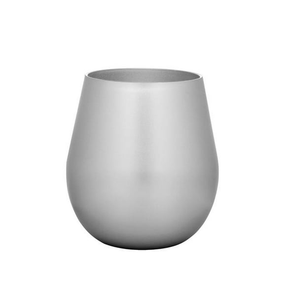 HomeRoots Acrylic Stemless All Purpose Wine Glass, Silver - Set of 4
