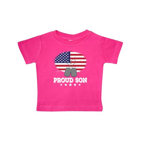 

Inktastic Military Proud Son US Flag Gift Baby Boy or Baby Girl T-Shirt