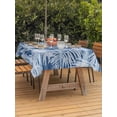 thumbnail image 2 of Outdoor Tablecloth with Umbrella Hole & Zipper, Navy Blue Coastal Palm Leaves Rectangle Tablecloth 60x84 Inch, Summer Botanical Tropical Patio Table Cover Waterproof Table Cloth for Picnic/Party, 2 of 7