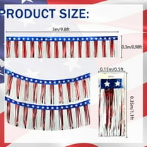 Lilixerw 4th of July Decorations,Independence Day Foil Fringe Curtain Garland,Red White and Blue Streamers Hanging Backdrop Table Skirts for Parade Floats Memorial Day Patriotic Decor