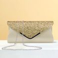 thumbnail image 4 of Bolso de mano tipo sobre bolso de novia con cadena elegante precioso sencillo para mujer, 4 of 6