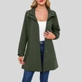 thumbnail image 2 of YDFCWXW Womens Waterproof Trench Coat Hooded Windbreaker With Pockets Lightweight Jacket Outdoor Green, 3XL, 2 of 6