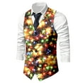 thumbnail image 4 of KKBOTIVE Mens Christmas Vest - Printed Vests Festival Outerwear Jackets - Holiday Graphic Sweater Vest Casual Wear Soft Warm Pullover Black-i Size: XXXL, 4 of 5
