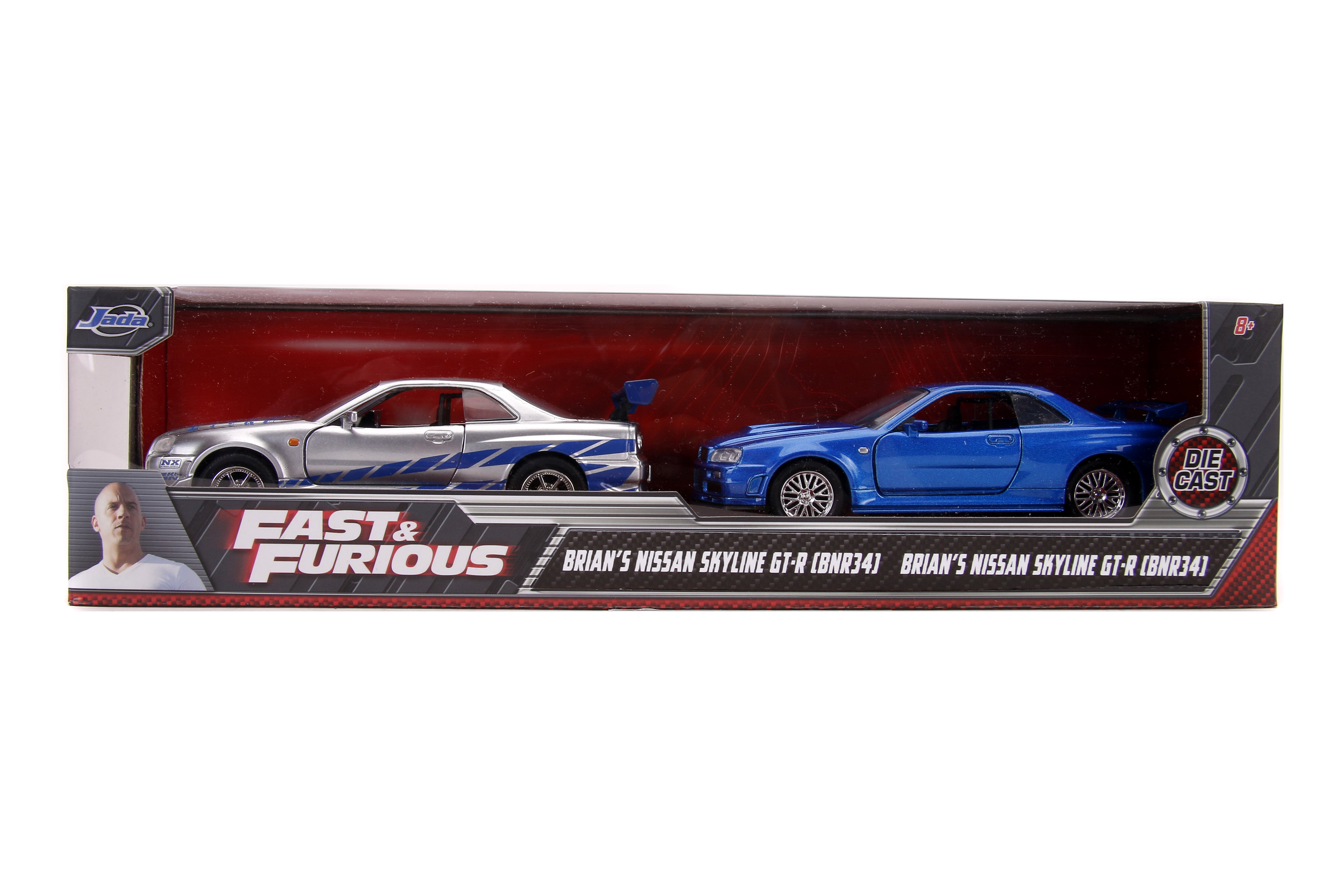 Jada Toys Die-Cast Car Twin-Pack, Brian's Nissan Skyline R34