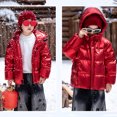 thumbnail image 6 of OGLCCG Shiny Puffer Jacket for Boys Long Sleeve Zipper Hooded Winter Padded Coat Fashion Outdoor Thermal Outwear with Pockets 1-12 Years, 6 of 8