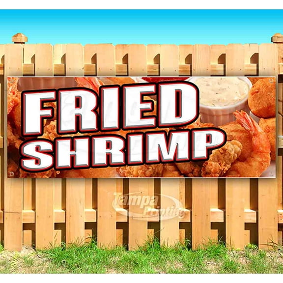 Fried Shrimp 13 oz Vinyl Banner With Metal Grommets