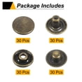 thumbnail image 3 of Uxcell 30Set Presilla de Botón de 15 mm, Cierre de Metal para Cuero, Bronce, 3 of 7