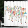 thumbnail image 4 of Ambesonne Funny Shower Curtain, Rainbow Inspired Zebra Motifs, 69"Wx75"L, Multicolor, 4 of 5