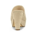 thumbnail image 2 of BLISSFUL STEP Women's Shoes Chunky Platform Open Toe Slides Block Heel Sandals Beige 8.5, 2 of 8