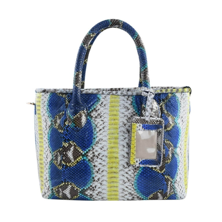 Shop LC Women Handcrafted Blue Python Skin Leather Tote Bag for Handbag  Birthday Gifts