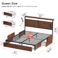 thumbnail image 3 of GUNAITO Queen Size Bed Frame with Headboard Storage Bed frame with 4 Drawers LED Platform Bed Frame with Charging Station Rustic Brown, 3 of 10