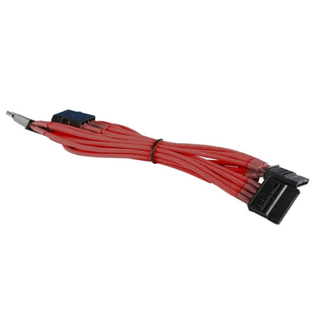 4-Pin Molex to 3x SATA Cable Cord Premium Sleeved Braided Adapter PC Computer