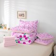 thumbnail image 6 of jejeloiu Purple Cute Flower 7-Piece Twin Bedding Sets,Kawaii Floral Blossom Bedding Comforter Set For Girl Kids Reversible, 6 of 8