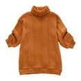 thumbnail image 1 of PatPat Robe Chandail à Col Roulé en Tricot Torsadé à Manches Longues pour Tout-Petite Fille, 1 of 6