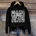 thumbnail image 2 of WEAIXIMIUNG Robe Chandail en Molleton Surdimensionnée Taille Zip Tendance Automne et Hiver pour Femmes Sweat à Capuche Imprimé Lettre Sweat à Capuche Sport Manches Longues, 2 of 3