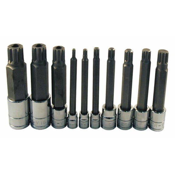 ATD Tools ATD-13781 10 Pc. Extra Long Triple Square Spline Bit Socket Set