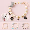 thumbnail image 1 of Cheers.US Pet Pendant Necklace Eye-catching Bright Faux Pearl Medium Dog Cat Fade-resistant Necklace with Pendant for Valentines Day, birthdays, and weddings to Kitten, Puppy, 1 of 7