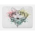 thumbnail image 1 of Abstract Bath Mat, Wild Brave Tribal Animal Wolf with Rainbow Colorful Backdrop and Sketchy Image, Non-Slip Plush Mat Bathroom Kitchen Laundry Room Decor, 29.5 X 17.5 Inches, Multicolor, Ambesonne, 1 of 2