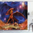 thumbnail image 1 of Ambesonne Dragon Shower Curtain, Dragon Knight Cosmos, 69"Wx84"L, Blue Cinnamon, 1 of 3