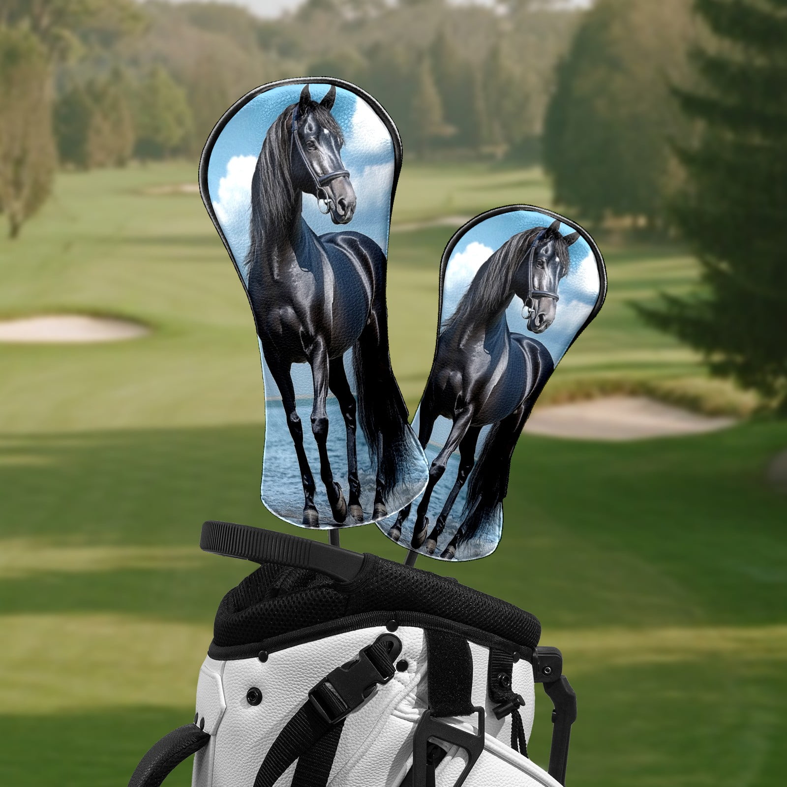 Golf Club Head Covers Black Beauty Waterproof Leather Golf Head Covers for Men Women Driver Head Cover Fairway Headcover for Golf Lovers