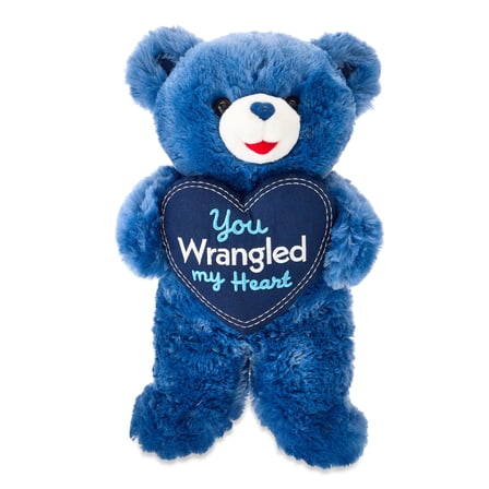Large Sweetheart You Wrangled My Heart Teddy Bear Plush, Blue, 21", Valentine's Day by Way To Celebrate
