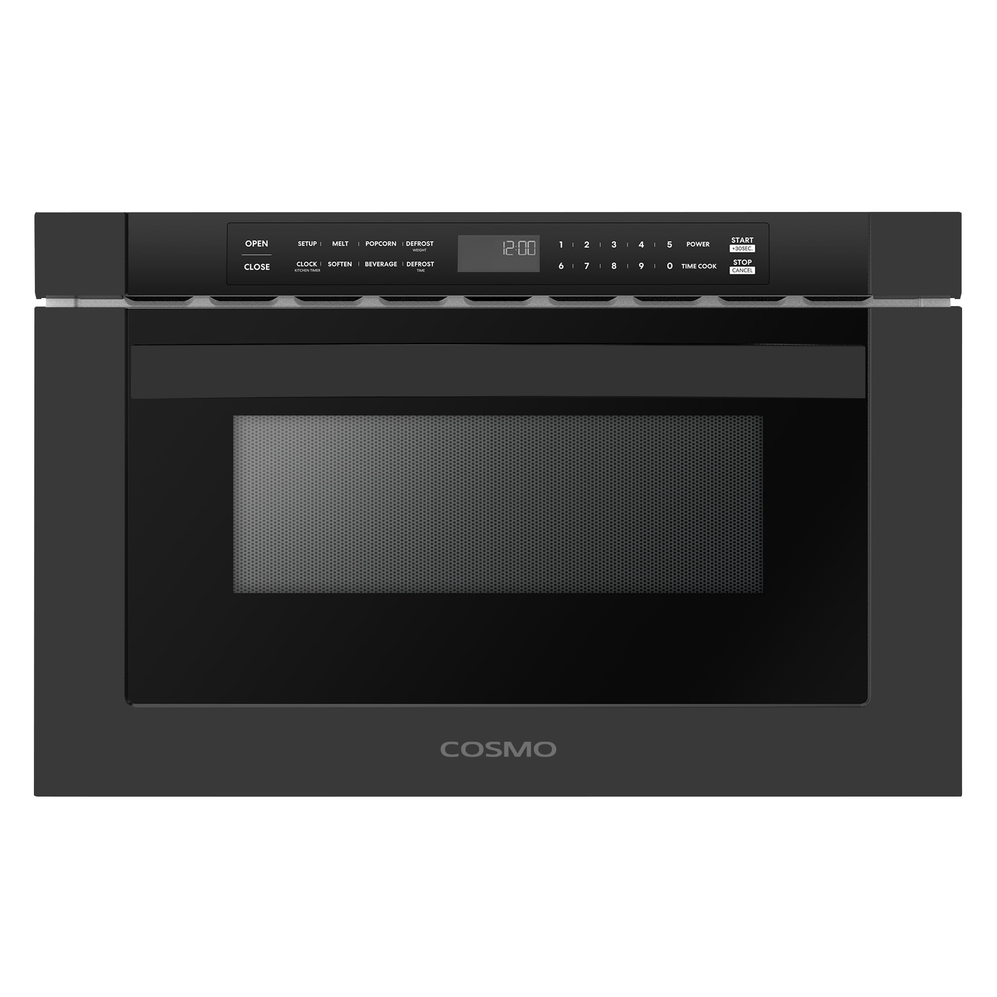 Cosmo 24 in. Haven Collection 1.2 cu. ft. Built-in Microwave Drawer, 1000W, Touch Controls, Defrosting Rack in Matte Black