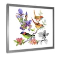 thumbnail image 2 of Designart 'Colourful Birds and Tropical Flowers I' Traditional Framed Art Print, 2 of 4