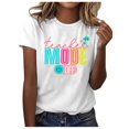 thumbnail image 4 of YDLCAFD T-Shirts Blancs Col en V pour Femmes T-Shirts d'Été Décontractés Imprimés Manches Courtes Col Rond, 4 of 5