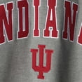 thumbnail image 4 of Men's Colosseum Heather Gray Indiana Hoosiers Arch & Logo Crew Neck Sweatshirt, 4 of 4
