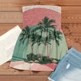 thumbnail image 4 of OIOLOYJM Tube Tops for Women Summer Bandeau Strapless Palm Tree Peplum Top Backless Vacation Ruffle Party Shirts Pink S, 4 of 4