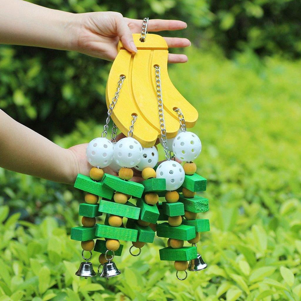 Bvdfgk Bird Chewing Toy Parrot Cage Bite Toys Wooden Block Bird Parrot Toys Type B