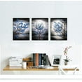 thumbnail image 4 of Hieng 3 Piece Moon Canvas Wall Art Tree with Full Moon Landscape Painting Prints Blue and Grey Bedroom Bathroom Decor Unframed, 4 of 6
