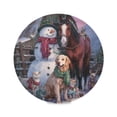 thumbnail image 6 of WOBOGO Farm Snowman Round Placemats Set of 4 Heat Resistant Washable Kitchen Table Decorations 15.4in, 6 of 7
