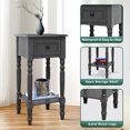 thumbnail image 4 of Narrow 1- Drawer & Shelf Table, Sized 14.2" x 14.2" x 28" - A Versatile Sofa Side Table for Living Room, Bedroom or Entryway. There are 4 colors available: Gun Metal, 4 of 7