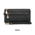 thumbnail image 2 of Cartera de Cuero PU Qarigey para Mujer Vintage Color Sólido Negro, 2 of 6