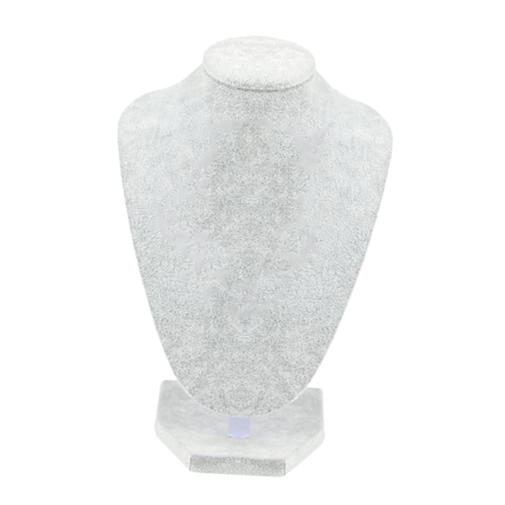 Necklace Pendant Display Bust Stand Holder Rack Elegantly Velvet+Cotton 