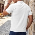 thumbnail image 5 of KLHDSF Men's Textured Knit Polo Shirts 1/4 Zipper Shirts Short Sleeve Casual Lightweight Golf Shirt White M, 5 of 7