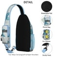 thumbnail image 3 of Cute Cartoon Turtles Sling Backpack with Tropical Beach and Nautical Design, Lightweight Crossbody Daypack, Adjustable Strap, Multiple Compartments for Daily Commuting, 3 of 6