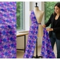 thumbnail image 5 of Soimoi Cotton Poplin Fabric Purple & Lavender Blue Flower Floral Print Fabric by the Yard 42 Inch Wide, 5 of 7