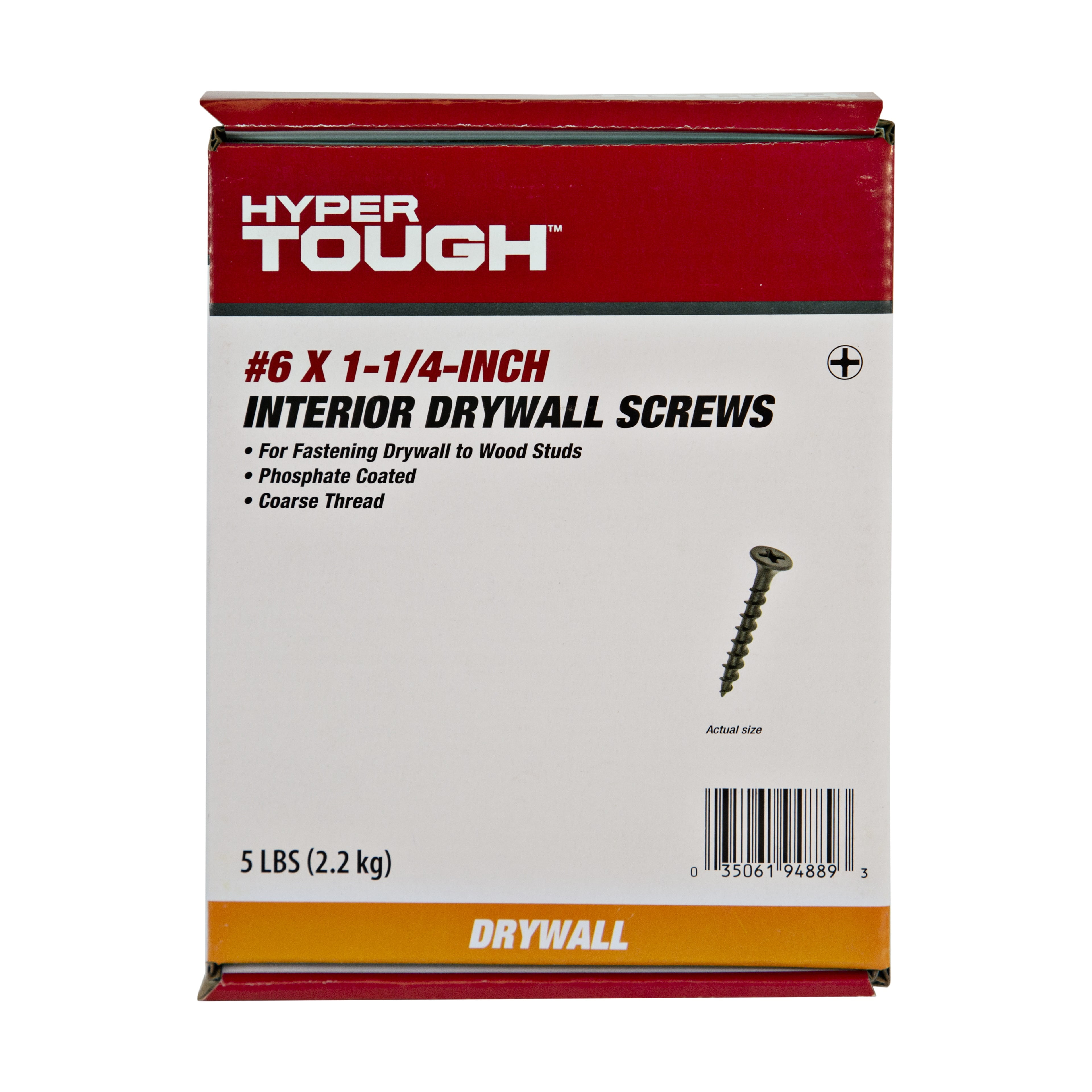 Hyper Tough #6 X 1-1/4 In. Phillips Flat Head Drywall Screw, 5 lb